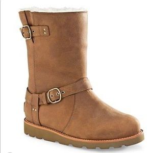 UGG Australia Chestnut Suede Noira Calf Boots Size 7
